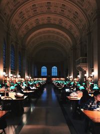 Interior of illuminated building