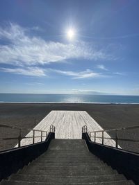 Pier over sea against sky