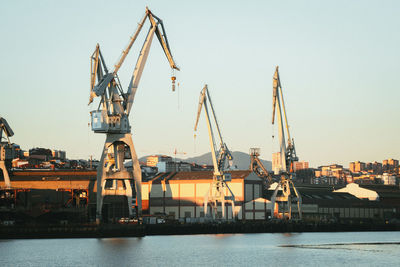 Cranes at harbor