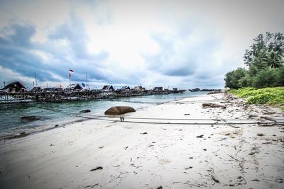 Scenic view of beach against sky