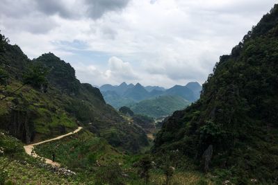 Scenic view of mountains against sky