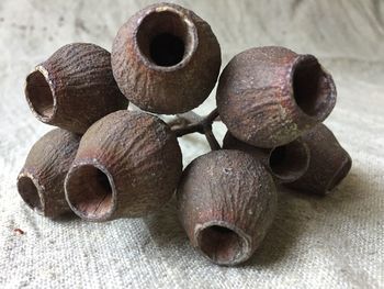 Close-up of rusty table