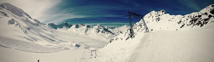 Scenic view of snowcapped mountains