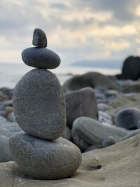 Stack of stones on beach