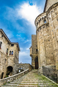 Low angle view of old building against sky