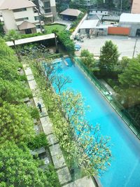 High angle view of swimming pool