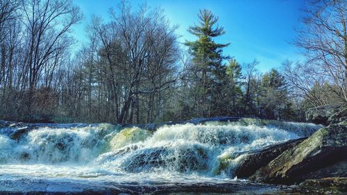 Scenic view of waterfall