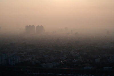 Visible air pollution in the city of kolkata, west bengal, india - march 2020. 