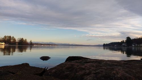 Scenic view of sea at sunset