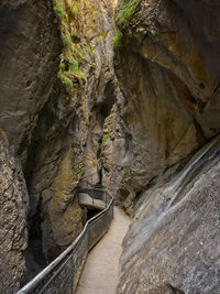 Panoramic view of rock formation in cave