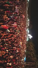 High angle view of people enjoying at night