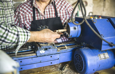 Man working on railroad track