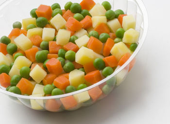 High angle view of salad in bowl