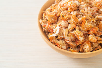 Close-up of rice in bowl on table