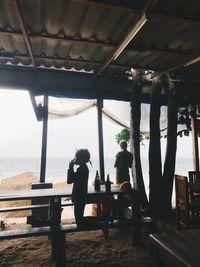 People sitting on bench