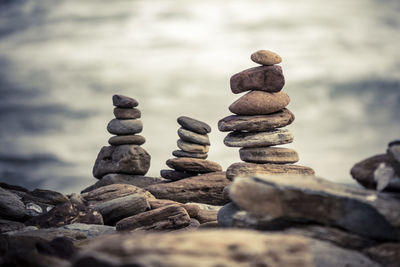 Close-up of stones on stones