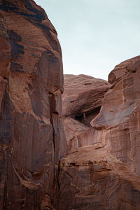 Low angle view of rock formations