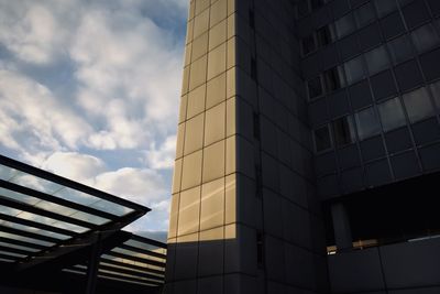 Low angle view of modern building against sky