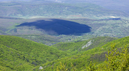 Scenic view of tree mountains