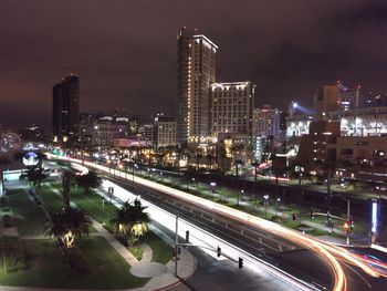 City lit up at night