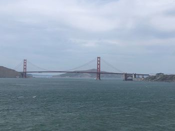 Suspension bridge over sea