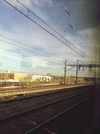 Railway tracks against sky