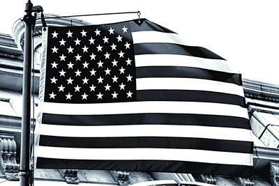 Low angle view of american flag