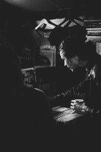 Man sitting on table