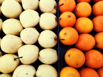 Full frame shot of oranges in market