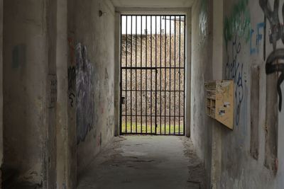 Closed door of old building