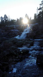 Close-up of turtle against sky during sunset