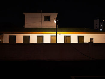 Low angle view of building against sky at night