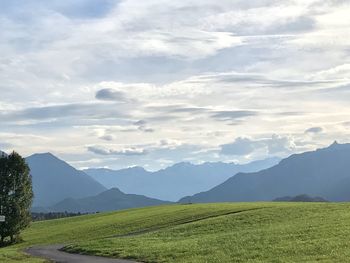 Scenic view of field against sky
