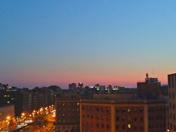 View of cityscape at night