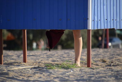 Low section of people standing on land