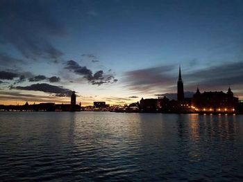 View of river at sunset