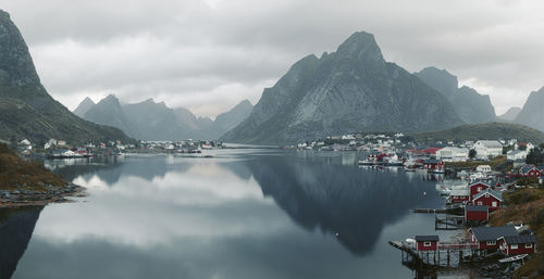 Buildings along bay