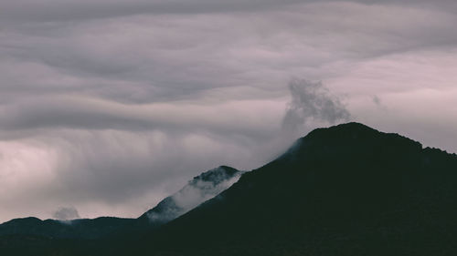 Low angle view of mountain against sky