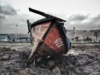 Abandoned built structure against sky
