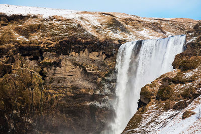 Scenic view of waterfall