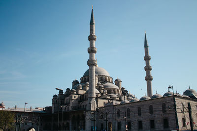 Low angle view of historic building against clear sky