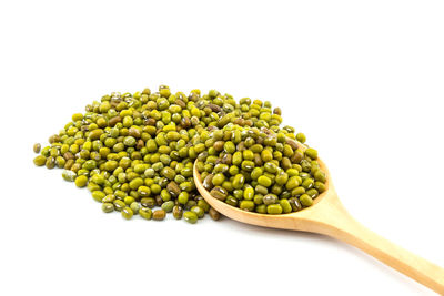 Close-up of green beans against white background