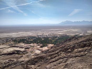 Aerial view of landscape against sky