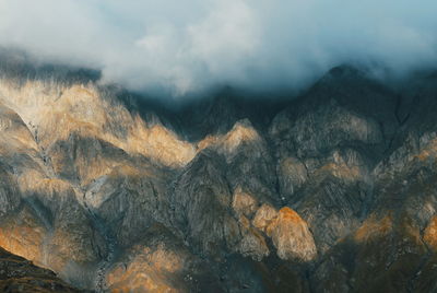 Scenic view of mountain range against sky