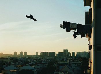 Low angle view of cityscape against sky