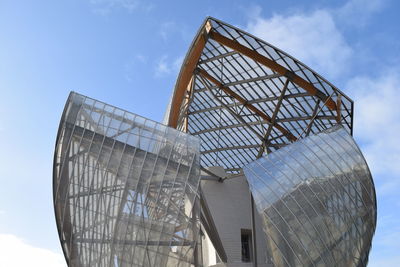 Low angle view of modern building against sky