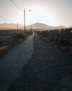 Road to the mountains with an incredible sunset