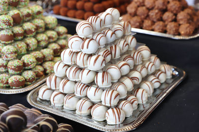 High angle view of food on table