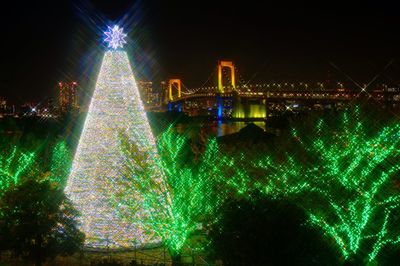 Illuminated city at night