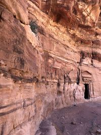 Low angle view of rock formation